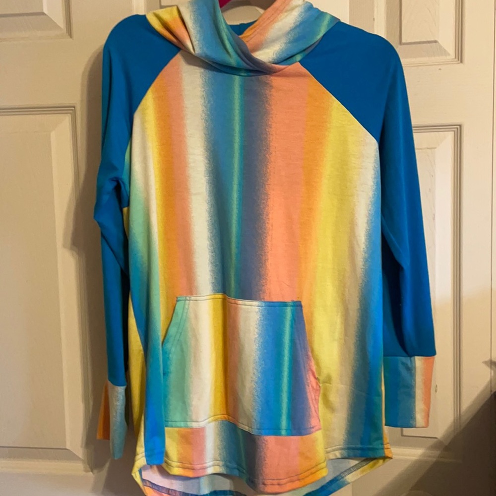 Bright colored striped soft hoodie Bold gorgeous colors